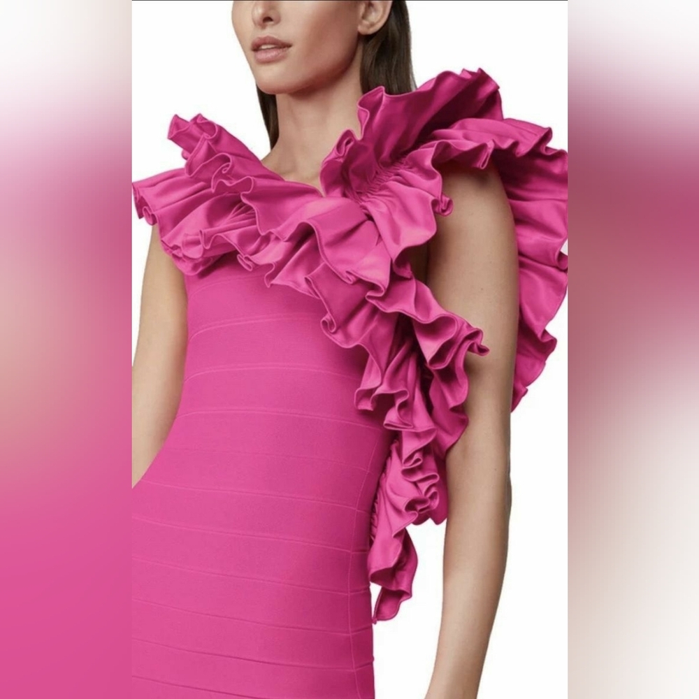 NWT Hervé Léger ruffled bandage mini dress Size XS - Picture 5 of 16